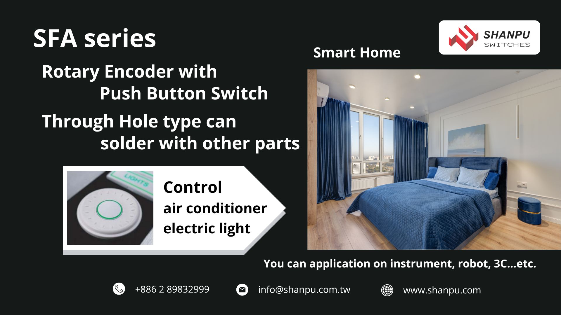 SFA rotary encoder push button switch manufacturer-Taiwan-SHANPU-English