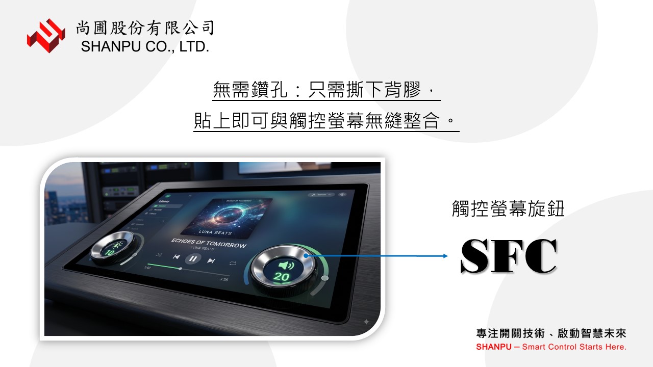 SFC 觸控螢幕旋轉旋鈕選擇開關製造商-台灣Taiwan-尚圃SHANPU