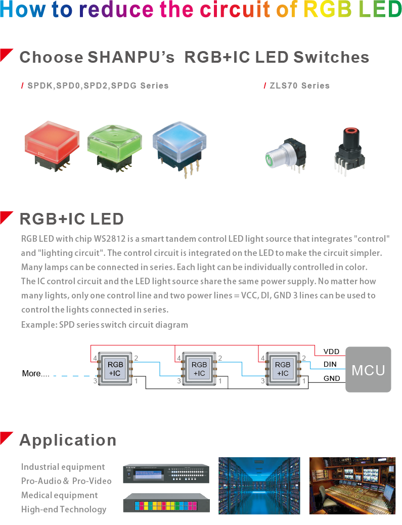 pushbutton switches build in RGB LED driver IC WS2812